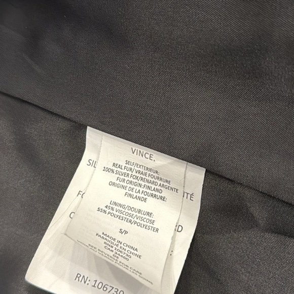 Vince silver fox fur vest sz small S - Picture 7 of 8